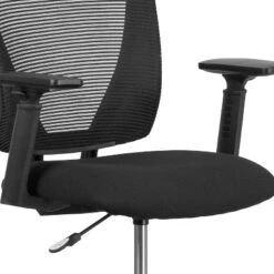 Flash Furniture Ergonomic Mid-Back Mesh Drafting Chair With Black Fabric Seat, Adjustable Foot Ring And Adjustable Arms -Flash Furniture GUEST 11ed3549 24d3 4dd1 9434 c516c718199f