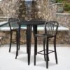 Flash Furniture Commercial Grade 30" Round Metal Indoor-Outdoor Bar Table Set With 2 Vertical Slat Back Stools -Flash Furniture GUEST 124f234c 3947 490a bda5 19b8e5b44fcd