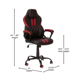 Flash Furniture Ergonomic Office Computer Chair - Adjustable Black And Red Designer Gaming Chair - 360° Swivel - Red Dual Wheel Casters -Flash Furniture GUEST 12b8ef47 73a6 4aeb 8511 14ed5202aeb9