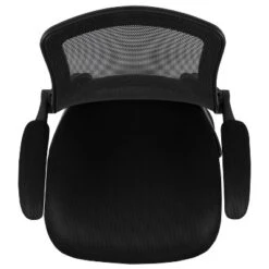 Flash Furniture Black Mesh Sled Base Side Reception Chair With Flip-Up Arms -Flash Furniture GUEST 12ea3cfe 53df 4651 b29e fa43776aa682