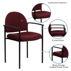 Flash Furniture Comfort Stackable Steel Side Reception Chair With Arms -Flash Furniture GUEST 130c22f4 86e2 4740 b79f acbf1dd89f28