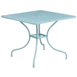 Flash Furniture Oia Commercial Grade 35.5" Square Indoor-Outdoor Steel Patio Table With Umbrella Hole -Flash Furniture GUEST 131bc678 f49d 410c 9297 2eaa57ff4bc8