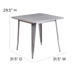 Flash Furniture Commercial Grade 31.5" Square Metal Indoor-Outdoor Table -Flash Furniture GUEST 13208e53 0484 4fef bea5 f9b11bd329a2
