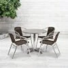 Flash Furniture Lila 31.5'' Round Aluminum Indoor-Outdoor Table Set With 4 Rattan Chairs 2 Flash Furniture Lila 31.5'' Round Aluminum Indoor-Outdoor Table Set With 4 Rattan Chairs -Flash Furniture GUEST 1339c0d6 837d 4f2d a887 de190f8df0ae