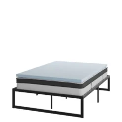 Flash Furniture 14 Inch Metal Platform Bed Frame With 10 Inch Pocket Spring Mattress In A Box And 2 Inch Cool Gel Memory Foam Topper -Flash Furniture GUEST 148a16bc db64 4002 b38f aafe4f4d8616