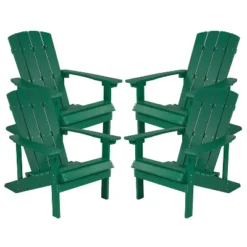 Flash Furniture Set Of 4 Charlestown All-Weather Poly Resin Wood Adirondack Chairs -Flash Furniture GUEST 151133f2 ff8f 495e a640 a006252b3d5b