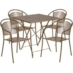Flash Furniture Oia Commercial Grade 28" Square Indoor-Outdoor Steel Folding Patio Table Set With 4 Round Back Chairs 12 Flash Furniture Oia Commercial Grade 28" Square Indoor-Outdoor Steel Folding Patio Table Set With 4 Round Back Chairs -Flash Furniture GUEST 15167b06 6771 44a9 8acc f8dda43eab31