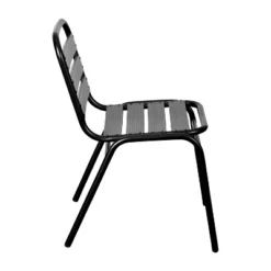 Flash Furniture Lila Aluminum Commercial Indoor-Outdoor Armless Restaurant Stack Chair With Triple Slat Back -Flash Furniture GUEST 156d5859 7275 47c0 b54c e14510c7038a