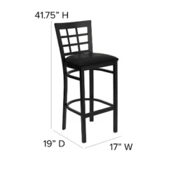 Flash Furniture Black Window Back Metal Restaurant Barstool 17 Flash Furniture Black Window Back Metal Restaurant Barstool -Flash Furniture GUEST 159b420a 5d9b 43f9 a011 dd4c75989a58
