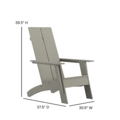 Flash Furniture Sawyer Modern All-Weather Poly Resin Wood Adirondack Chair -Flash Furniture GUEST 159f9828 d97d 4e8e be12 2c964b61233e