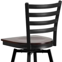Flash Furniture Black Ladder Back Swivel Metal Barstool -Flash Furniture GUEST 15e96793 1f62 42af b281 3abfadc274b6