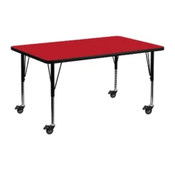 Flash Furniture Mobile 24''W X 48''L Rectangular HP Laminate Activity Table - Height Adjustable Short Legs -Flash Furniture GUEST 16d645d5 7146 4f7f b3e5 1ff68a5ba398