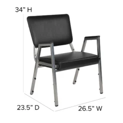Flash Furniture HERCULES Series 1000 Lb. Rated Black Antimicrobial Vinyl Bariatric Medical Reception Arm Chair With 3/4 Panel Back -Flash Furniture GUEST 17406ce0 8d02 4ae3 b58e 032d4734f8ee
