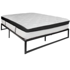 Flash Furniture 14 Inch Metal Platform Bed Frame With 12 Inch Memory Foam Pocket Spring Mattress In A Box (No Box Spring Required) -Flash Furniture GUEST 17a803da 59b3 4427 ae01 9ea0a47812f8