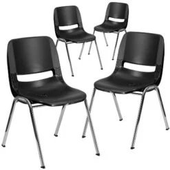 Flash Furniture 4 Pack HERCULES Series 661 Lb. Capacity Ergonomic Shell Stack Chair With 16'' Seat Height -Flash Furniture GUEST 17c42eaf ac19 4de6 b60a f9797f9b5107