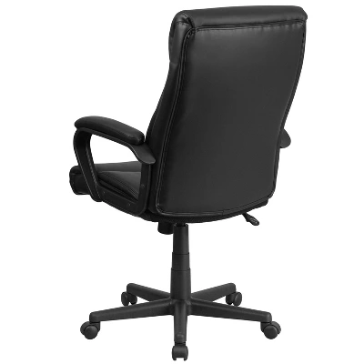 Flash Furniture Raya High Back Black LeatherSoft Executive Swivel Office Chair With Slight Mesh Accent And Arms 8 Flash Furniture Raya High Back Black LeatherSoft Executive Swivel Office Chair With Slight Mesh Accent And Arms - Image 6