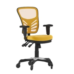 Flash Furniture Nicholas Mid-Back Multifunction Executive Swivel Ergonomic Office Chair With Adjustable Arms And Transparent Roller Wheels -Flash Furniture GUEST 18adb6ac 0152 4d11 a839 7c51cbe2925d