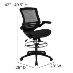 Flash Furniture Mid-Back Transparent Mesh Drafting Chair With Flip-Up Arms -Flash Furniture GUEST 18fc1643 56f4 4e07 9a73 855a7e0a399b
