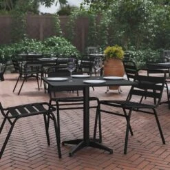 Flash Furniture Mellie 31.5'' Square Aluminum Indoor-Outdoor Table With Base