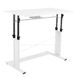 Flash Furniture Work From Home Kit - White Adjustable Computer Desk, LeatherSoft Office Chair And Inset Handle Locking Mobile Filing Cabinet -Flash Furniture GUEST 1925c919 5b50 4b96 ba91 96126e82aa47