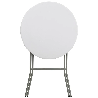 Flash Furniture 2.6-Foot Round Granite White Plastic Bar Height Folding Table 6 Flash Furniture 2.6-Foot Round Granite White Plastic Bar Height Folding Table - Image 4
