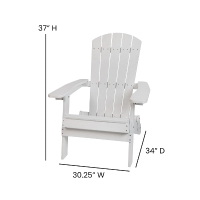Flash Furniture Charlestown All-Weather Poly Resin Indoor/Outdoor Folding Adirondack Chair 7 Flash Furniture Charlestown All-Weather Poly Resin Indoor/Outdoor Folding Adirondack Chair - Image 5