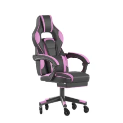 Flash Furniture X40 Gaming Chair Racing Computer Chair With Fully Reclining Back/Arms And Transparent Roller Wheels, Slide-Out Footrest -Flash Furniture GUEST 1aabf713 5d9e 41d9 ac17 8945e02969b9