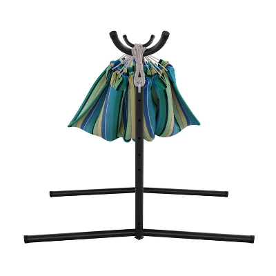 Flash Furniture Lola 2 Person Hammock With Stand And Premium Carry Bag, Cotton Hammock With Space Saving Steel Stand, 450 LBS. Static Weight Capacity 9 Flash Furniture Lola 2 Person Hammock With Stand And Premium Carry Bag, Cotton Hammock With Space Saving Steel Stand, 450 LBS. Static Weight Capacity - Image 7