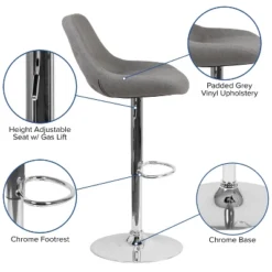 Flash Furniture Contemporary Adjustable Height Gas Lift Swivel Bar Stool With Support Pillow - Kitchen Dining Stool 17 Flash Furniture Contemporary Adjustable Height Gas Lift Swivel Bar Stool With Support Pillow - Kitchen Dining Stool -Flash Furniture GUEST 1b00938b 70d5 4371 86cb c483ae390ad2