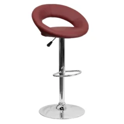 Flash Furniture Contemporary Vinyl Rounded Orbit-Style Back Adjustable Height Barstool With Chrome Base -Flash Furniture GUEST 1b80f959 f4a5 439c 9c67 6abc08ed3509