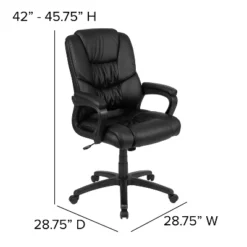 Flash Furniture Flash Fundamentals Big & Tall 400 Lb. Rated LeatherSoft Swivel Office Chair With Padded Arms -Flash Furniture GUEST 1c0e6534 b4d5 4774 8703 44585b990099