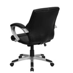 Flash Furniture Bodie Mid-Back Black LeatherSoft Contemporary Swivel Manager's Office Chair With Arms -Flash Furniture GUEST 1c47d9dd 72f1 4fb3 8259 efd9ab376705