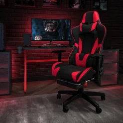 Flash Furniture 20 Flash Furniture Gaming Desk And Footrest Reclining Gaming Chair Set With Cup Holder And Headphone Hook