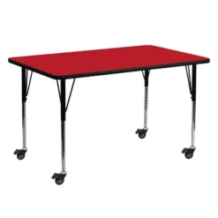 Flash Furniture Mobile 24''W X 60''L Rectangular HP Laminate Activity Table - Standard Height Adjustable Legs -Flash Furniture GUEST 1d808d10 2b78 419c b1b0 66d530759af9