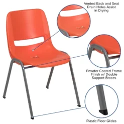 Flash Furniture HERCULES Series 880 Lb. Capacity Ergonomic Shell Stack Chair With Metal Frame -Flash Furniture GUEST 1daf4eab f9e7 4ba7 b5f8 3a0a18e8f16f