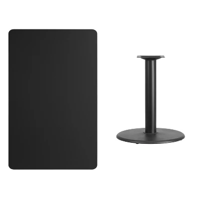 Flash Furniture 30'' X 48'' Rectangular Black Laminate Table Top With 24'' Round Table Height Base 3 Flash Furniture 30'' X 48'' Rectangular Black Laminate Table Top With 24'' Round Table Height Base