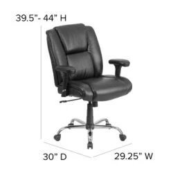 Flash Furniture HERCULES Series Big & Tall 400 Lb. Rated Black LeatherSoft Ergonomic Task Office Chair With Chrome Base And Adjustable Arms 13 Flash Furniture HERCULES Series Big & Tall 400 Lb. Rated Black LeatherSoft Ergonomic Task Office Chair With Chrome Base And Adjustable Arms -Flash Furniture GUEST 1ec88671 1ecb 41b2 b9ba d727b5cd4547