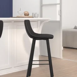 Flash Furniture Caleb Modern Armless 30 Inch Bar Height Commercial Grade Barstools With Footrests And Matte Iron Frames, Set Of 2 -Flash Furniture GUEST 1f0fa473 338b 46b2 bcf6 d561edbb14bf