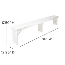 Flash Furniture HERCULES Series 8' X 12'' Solid Pine Folding Farm Bench With 3 Legs -Flash Furniture GUEST 1f1e51f3 c715 4e8e 95f8 3143c3e124e8