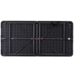 Flash Furniture 4-Foot Height Adjustable Bi-Fold Dark Gray Plastic Folding Table With Carrying Handle -Flash Furniture GUEST 1f50ac19 0641 47b8 84d0 0a73c8c1de48