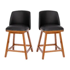 Flash Furniture Julia Set Of 2 Transitional Upholstered Counter Stools With Nailhead Trim And Solid Wood Frames -Flash Furniture GUEST 1f923090 6e07 4fc9 9414 b0546e4c61b6