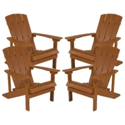 Flash Furniture Set Of 4 Charlestown All-Weather Poly Resin Wood Adirondack Chairs -Flash Furniture GUEST 1fee2ddb 20f0 4a6a 8494 210d4b1e0ab8