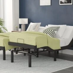 Flash Furniture Selene Adjustable Upholstered Bed Base With Wireless Remote, Three Leg Heights, & Independent Head/Foot Incline -Flash Furniture GUEST 2092f454 86aa 44fb b180 6acc000ae00e