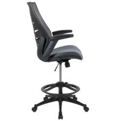 Flash Furniture High Back Mesh Spine-Back Ergonomic Drafting Chair With Adjustable Foot Ring And Adjustable Flip-Up Arms -Flash Furniture GUEST 213352e6 1035 4998 81fd 413d78f12a8a