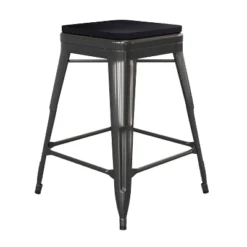Flash Furniture Cierra Set Of 4 Commercial Grade 24" High Backless Metal Indoor Counter Height Stools With All-Weather Poly Resin Seats -Flash Furniture GUEST 218547df 56d3 4cb9 ab5f 1576bd7762ba