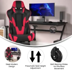 Flash Furniture X30 Gaming Chair Racing Computer Chair With Reclining Back, Slide-Out Footrest, And Transparent Roller Wheels -Flash Furniture GUEST 219599ae cd2f 470f 9697 d9c23e8bd7cd