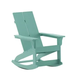 Flash Furniture Finn Modern Commercial Grade All-Weather 2-Slat Poly Resin Wood Rocking Adirondack Chair With Rust Resistant Stainless Steel Hardware -Flash Furniture GUEST 21cd74f5 5b54 45e0 83bd 0d825bc34d89