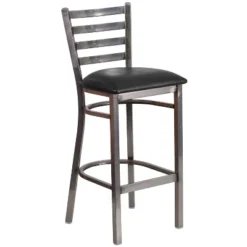 Flash Furniture Clear Coated Ladder Back Metal Restaurant Barstool 23 Flash Furniture Clear Coated Ladder Back Metal Restaurant Barstool -Flash Furniture GUEST 221cb4f2 caed 40b1 849e 08ee02954546
