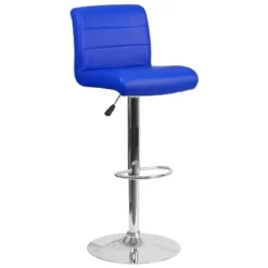 Flash Furniture Contemporary Vinyl Adjustable Height Barstool With Rolled Seat And Chrome Base -Flash Furniture GUEST 2360601e 1ea6 4400 bf6b 0d0a90790463