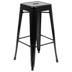 Flash Furniture 30" High Metal Indoor Bar Stool - Stackable Set Of 4 -Flash Furniture GUEST 23a8da48 cca5 4aeb 9cc1 3bd5e7123b22